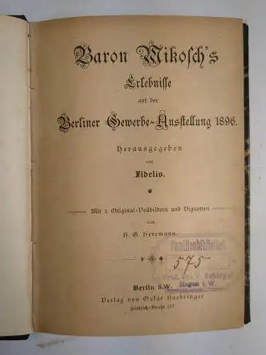 Buch: Baron Mikosch's Erlebnisse / Aus dem Grazien-Archiv / Die Jesuiten