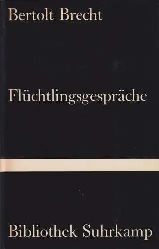 Buch: Flüchtlingsgespräche, Brecht, Bertolt, 1961, Suhrkamp Verlag, gut
