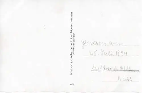 AK Zschopautalsperre bei Mittweida. Lauenhain. Kriebstein. ca. 1934, Postkarte