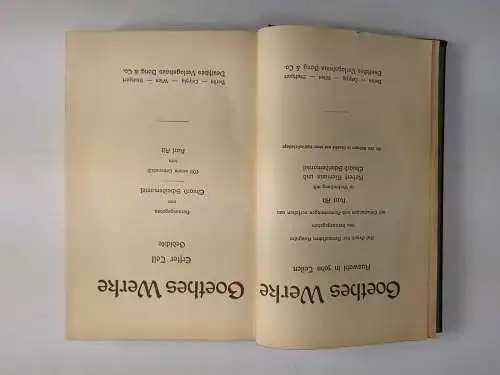 Buch: Goethes Werke, Auswahl in 10 Teilen, 5 Bände, Deutsches Verlagshaus Bong