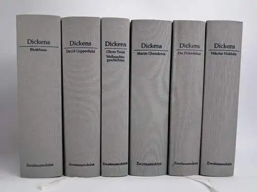 6 Bücher Charles Dickens - Werke in Einzelausgaben, Verlag Zweitausendeins