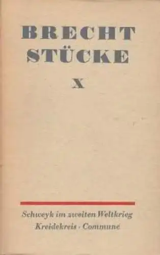 Buch: Stücke. Band X, Brecht, Bertolt. Brecht Stücke, 1961, Aufbau-Verlag