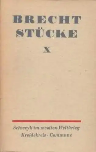 Buch: Stücke. Band X, Brecht, Bertolt. Brecht Stücke, 1961, Aufbau-Verlag