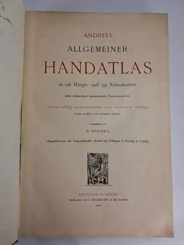 Buch: Andrees Allgemeiner Handatlas, A. Scobel (Hrsg.) 1904, Velhagen & Klasing