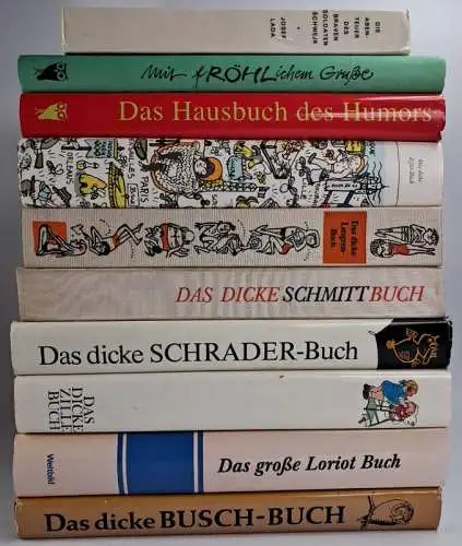 10 Bände Humor: Loriot, Schmitt, Schrader, Lengren, Zille, Busch, Röhl, Effel...