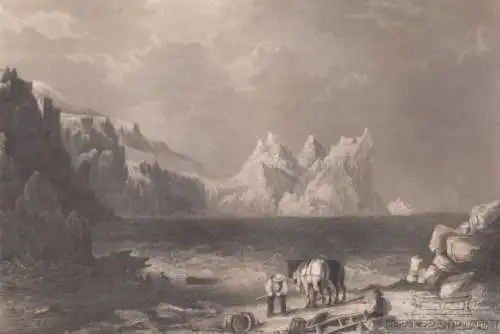 Treryn Castle an der Küste von Cornwall. aus Meyers Universum, Stahlstich. 1850