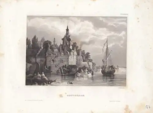 Rotterdam. aus Meyers Universum, Stahlstich. Kunstgrafik, 1850, gebraucht, gut
