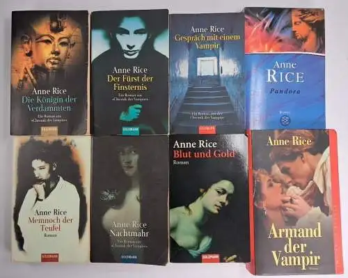 8 Bücher Anne Rice: Pandora, Blut und Gold, Nachtmahr, Armand der Vampir ...