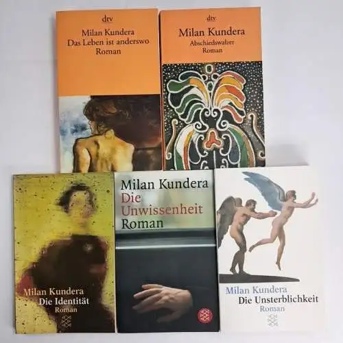 5 Bücher Milan Kundera Unsterblichkeit, Abschiedswalzer, Identität, Ungewissheit