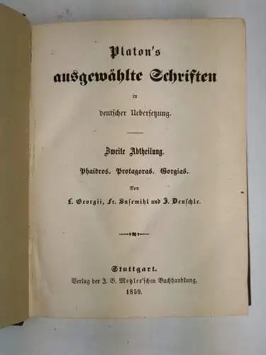 Buch:Platon's ausgewählte Schriften, Zweite Abtheilung, 1859, Metzler