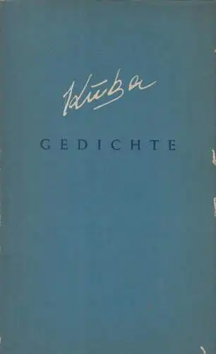 Buch: Gedichte, KUBA, 1952, Verlag Volk und Welt, gebraucht, gut, signiert