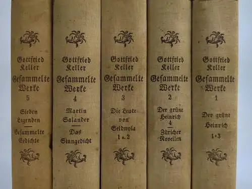 Buch: Gottfried Keller - Gesammelte Werke, 5 Bände, 1923, Benjamin Harz Verlag