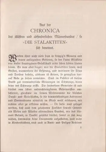 Buch: Aus der Chronica des illüstren und absonderlichen Männerbundes Stal 339909