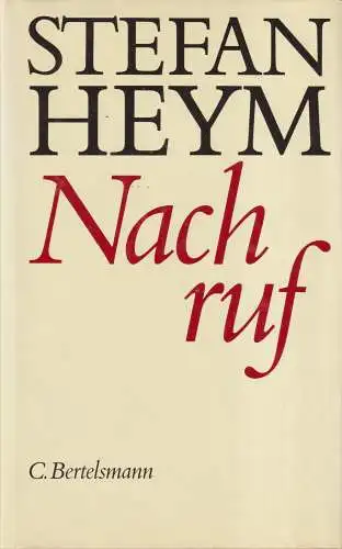 Buch: Nachruf, Heym, Stefan. 1988, C. Bertelsmann Verlag, gebraucht, gut 321533