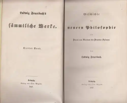 Buch: Geschichte der neueren Philosophie, Ludwig Feuerbach, 1848, Otto Wiegand