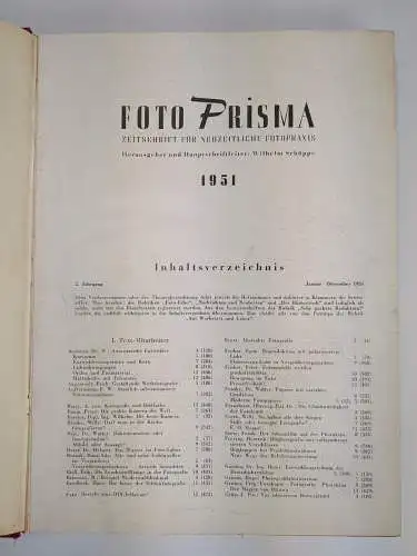 Buch: Foto Prisma 1951, Zeitschrift für neuzeitliche Fotopraxis, 12 Hefte