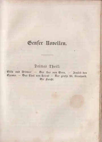 Buch: Genfer Novellen, Töpffer, Rudolf, 1853, A. Hofmann und Comp., 3 in 1 Bände