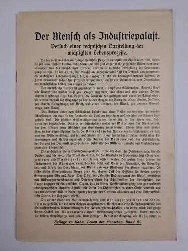 Buch: Das Leben des Menschen, Kahn, Fritz. 5 Bände, 1926 ff, Kosmos / Franckh