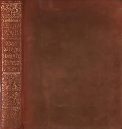 Buch: Das ausgewählte Werk, Holz, Arno, 1919, Bong, mit Signatur des Verfassers