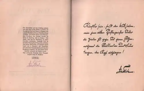 Buch: Das ausgewählte Werk, Holz, Arno, 1919, Bong, mit Signatur des Verfassers