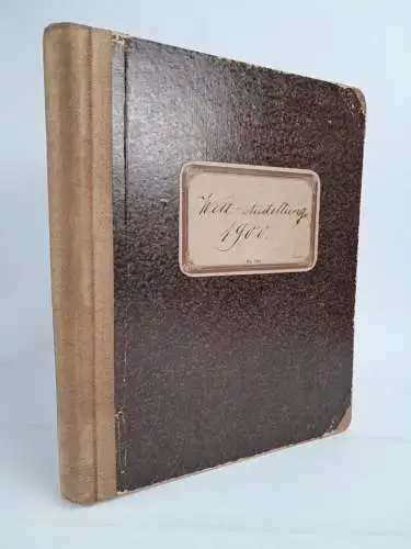 Buch: Welt-Ausstellung 1900, privates Notizbuch mit handschriftlicher Eintragung