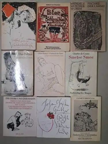 25 illustrierter Bücher, Hegenbarth, Beckmann, Kirchner, Reclam, Sammlung