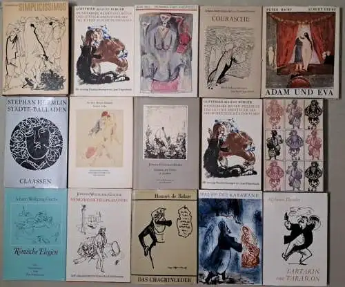 25 illustrierter Bücher, Hegenbarth, Beckmann, Kirchner, Reclam, Sammlung