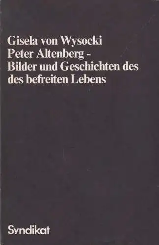 Buch: Peter Altenberg, Wysocki, Gisela von, 1979, Hanser, Bilder und Geschichten