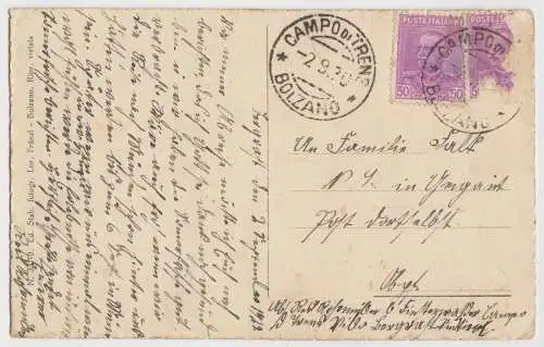 AK Vipiteno Castel Pietra di Trens m. 1073, 1930, Verlag Loz. Fränzel, Postkarte