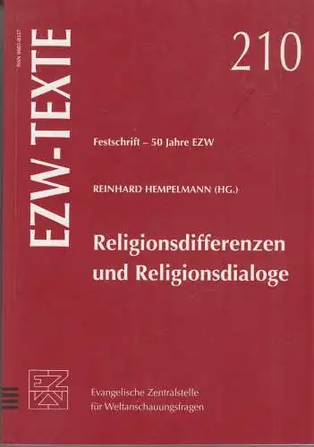 Buch: Religionsdifferenzen und Religionsdialoge, Hempelmann, Reinhard, 2010