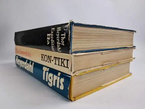 3 Bücher Thor Heyerdahl: Expedition Ra / Kon Tiki / Tigris, 3 Bände, Volk & Welt