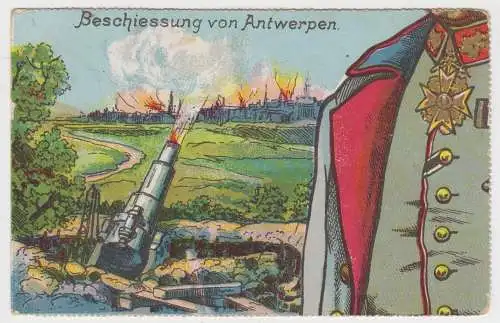 AK Beschießung von Antwerpen, 1916, Postkarte, Gedenkpostkarte, Erster Weltkrieg