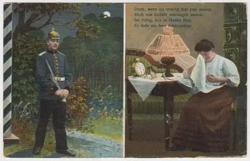AK Doch, wenn du traurig bist und weinst, Mich von Gefahr ... 1911, Postkarte