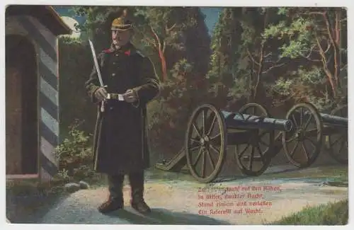 AK Zu ... wohl auf den Höhen In stiller, dunkler Nacht ... 1911, Postkarte