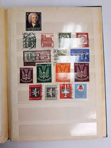 Schaubek Briefmarkenalbum, teils befüllt, DDR, Polska, Slovenko, Ceskslovenko...