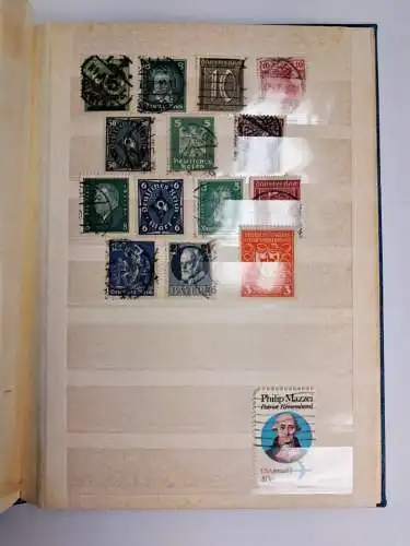 Schaubek Briefmarkenalbum, teils befüllt, DDR, Polska, Slovenko, Ceskslovenko...