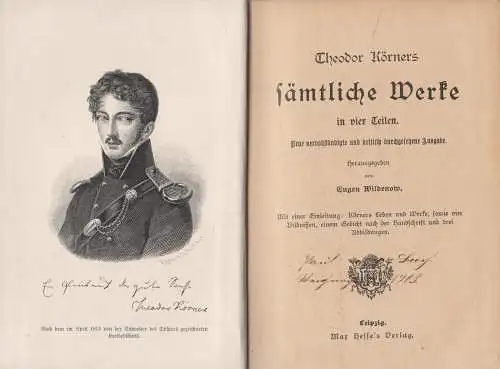 Buch: Theodor Körners sämtliche Werke in vier Teilen, Hesse, 4 Teile in 1 347295