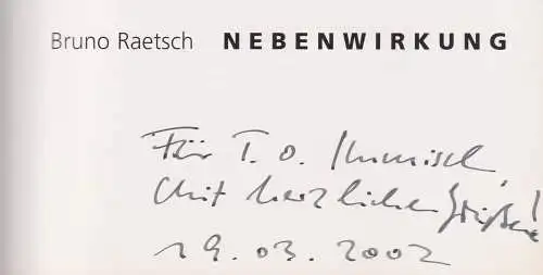 Buch: Bruno Raetsch - Nebenwirkung, 2002, Leonhardi-Museum, signiert