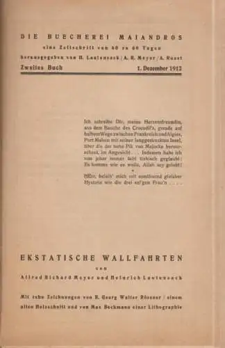 Zeitschrift: Die Buecherei Maiandros, 2. Buch, 1912, Paul Knorr, akzeptabel