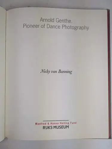 Buch: Arnold Genthe - Pioneer of Dance Photography, Nicky van Banning, 2016