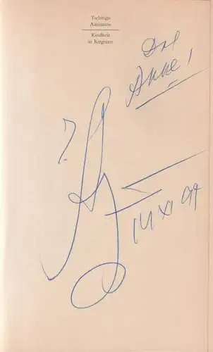 Buch: Kindheit in Kirgisien, Aitmatow, Tschingis. Unionsverlag, 1999, signiert!