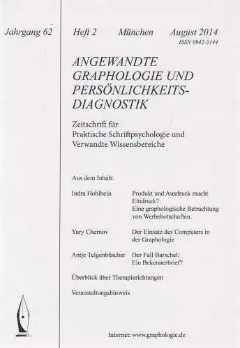 Buch: Angewandte Graphologie und Persönlichkeitsdiagnostik Hefte 1-3 / 2013/2014