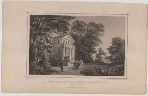 Grafik: Fürstl. Schloss und Park zu Ebersdorf, J. M. Kolb, L. Rohbock, um 1850