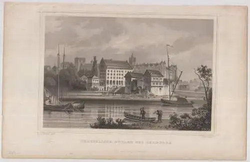 Grafik: Herzögliche Mühlen bei Bernburg, F. Foltz, L. Rohbock, um 1850, L 347839