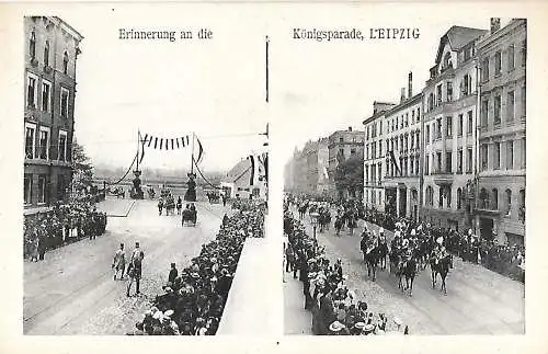 AK Leipzig. Erinnerung an die Königsparade. ca.1905