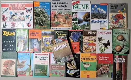 24 Bücher Naturführer & Bestimmungsbücher: Bäume, Kräuter, Falter, Vögel, Pilze