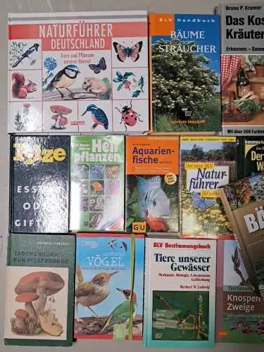24 Bücher Naturführer & Bestimmungsbücher: Bäume, Kräuter, Falter, Vögel, Pilze