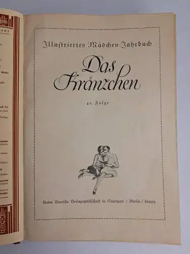 Buch: Das Kränzchen. 42 Folge. 1929, Union Deutsche Verlagsgesellschaft