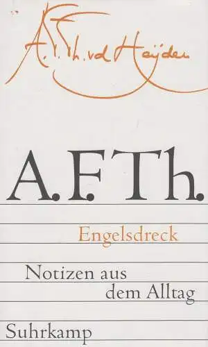 Buch: Engelsdreck - Notizen aus dem Alltag. Van der Heijden, 2006, Suhrkamp