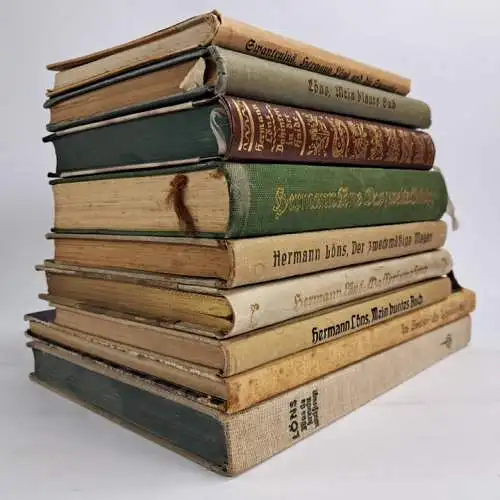 9 Bücher Hermann Löns: Mein buntes Buch, Mein blaues Buch, Wasserjungfern ...